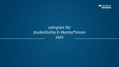 Lehrpreis für studentische E-Mentor*innen - Johannes Rapp